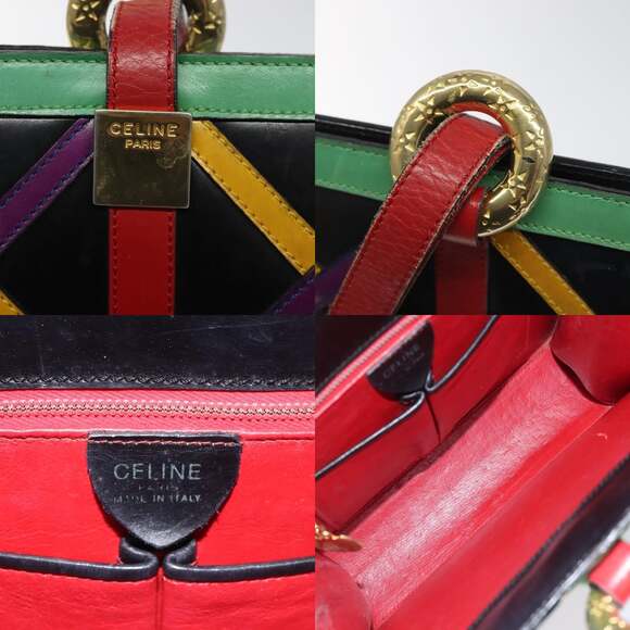 CELINE Shoulder Bag Leather Multicolor - Picture 11 of 13